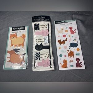 Cat-Themed Office Set 3 pc Cat Themed Stationery Set NWT